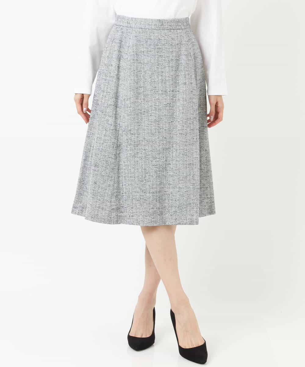 FKHDS91150 MK MICHEL KLEIN(MK ミッシェルクラン) ラメツイードフレアスカート/洗える グレー