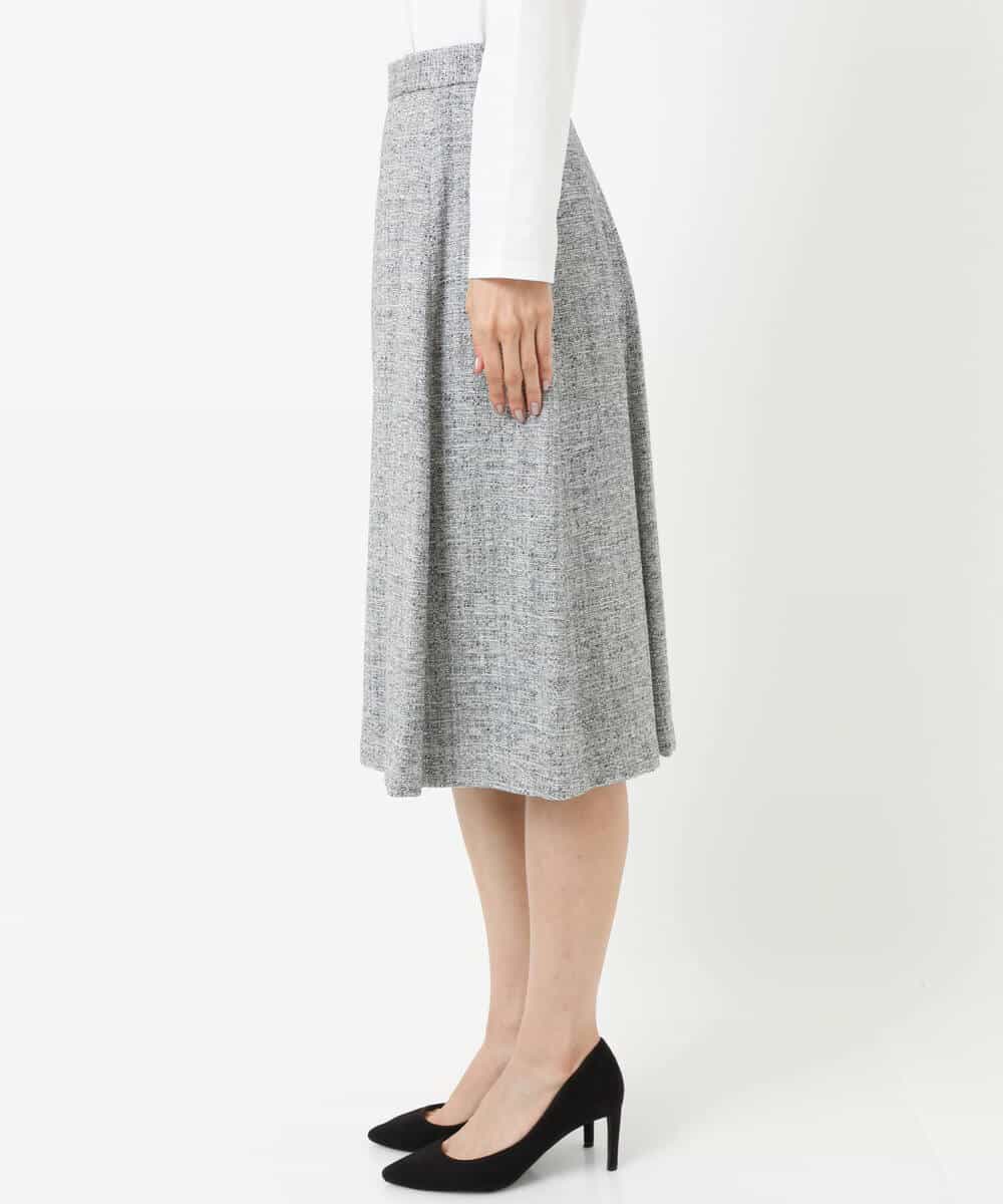 FKHDS91150 MK MICHEL KLEIN(MK ミッシェルクラン) ラメツイードフレアスカート/洗える グレー