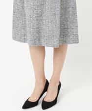 FKHDS91150 MK MICHEL KLEIN(MK ミッシェルクラン) ラメツイードフレアスカート/洗える グレー