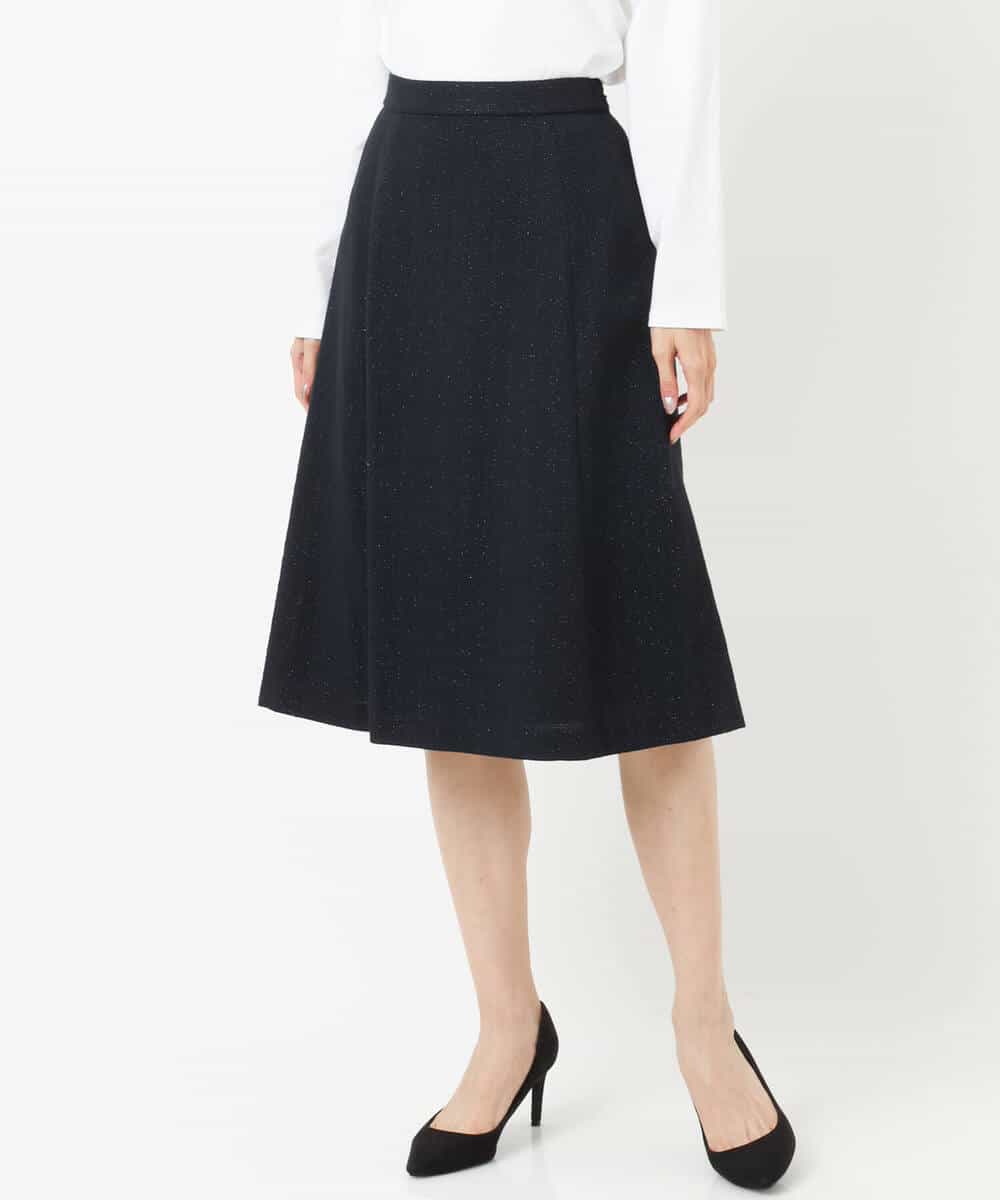 FKHDS91150 MK MICHEL KLEIN(MK ミッシェルクラン) ラメツイードフレアスカート/洗える グレー