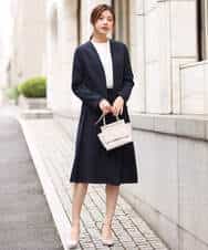 FKHDV66150 MK MICHEL KLEIN(MK ミッシェルクラン) ラップ風デザインフレアスカート/洗える ライトブルー