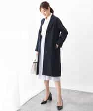 FKHDV66150 MK MICHEL KLEIN(MK ミッシェルクラン) ラップ風デザインフレアスカート/洗える ライトブルー