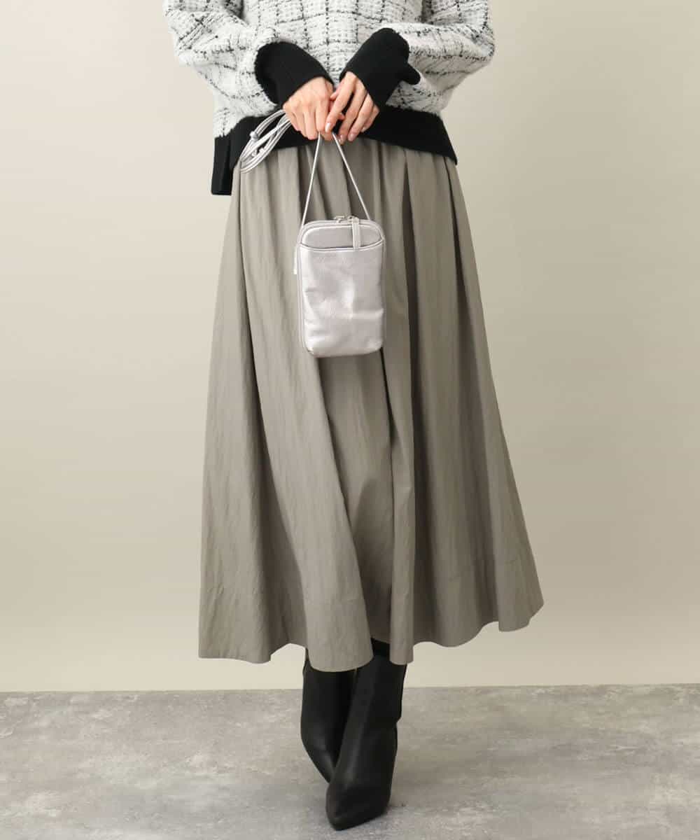 FKHFA05160 MK MICHEL KLEIN(MK ミッシェルクラン) ヴィンテージナイロンフレアースカート ラベンダー