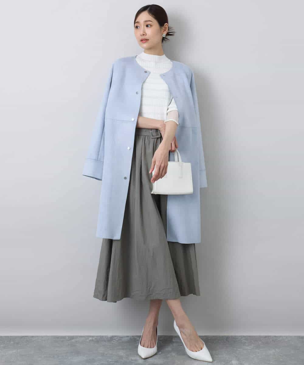 FKHFA05160 MK MICHEL KLEIN(MK ミッシェルクラン) ヴィンテージナイロンフレアースカート ラベンダー