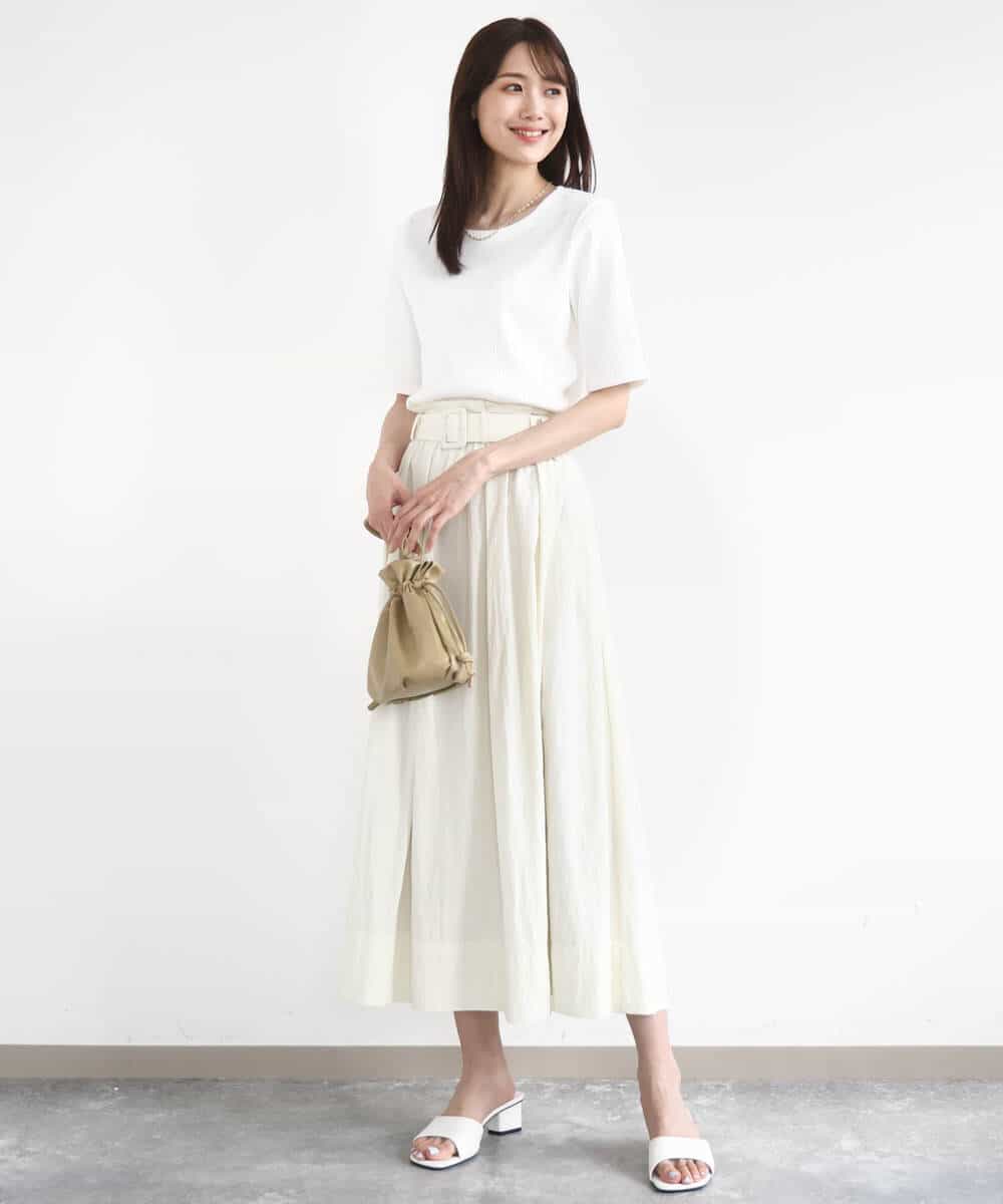 FKHFA05160 MK MICHEL KLEIN(MK ミッシェルクラン) ヴィンテージナイロンフレアースカート ラベンダー