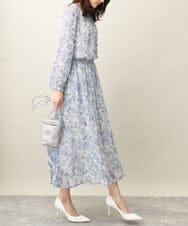 FKHFA07140 MK MICHEL KLEIN(MK ミッシェルクラン) 花柄シフォンスカート/洗える アイボリー