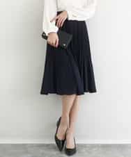 FKHFD12150 MK MICHEL KLEIN(MK ミッシェルクラン) リバーシブルシフォンプリーツスカート/洗える ネイビー