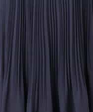 FKHFD12150 MK MICHEL KLEIN(MK ミッシェルクラン) リバーシブルシフォンプリーツスカート/洗える ネイビー