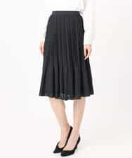 FKHFD12150 MK MICHEL KLEIN(MK ミッシェルクラン) リバーシブルシフォンプリーツスカート/洗える ネイビー