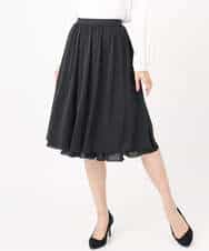 FKHFD12150 MK MICHEL KLEIN(MK ミッシェルクラン) リバーシブルシフォンプリーツスカート/洗える ネイビー