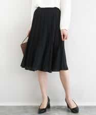 FKHFD12150 MK MICHEL KLEIN(MK ミッシェルクラン) リバーシブルシフォンプリーツスカート/洗える ブラック