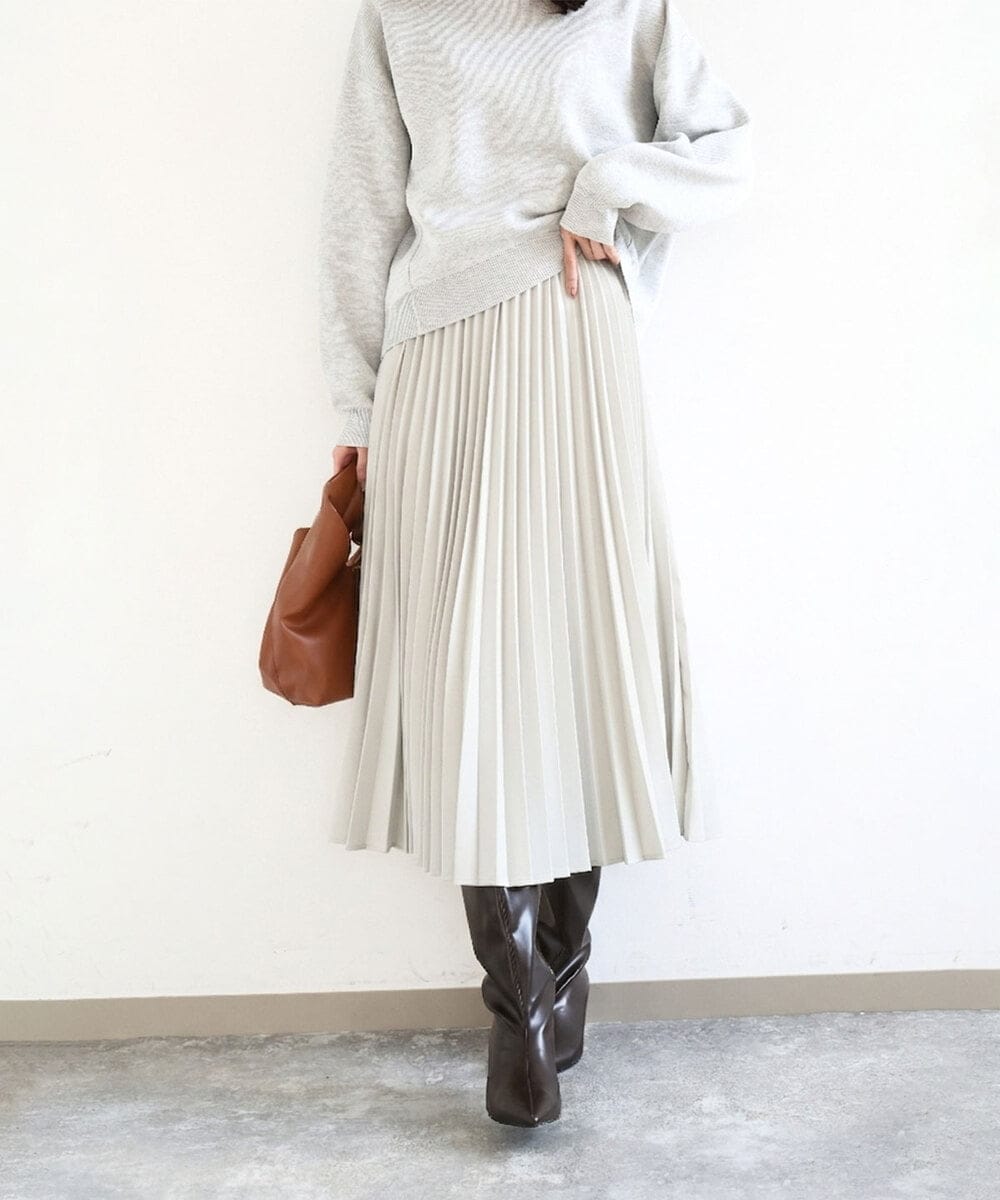 FKHFD15180 MK MICHEL KLEIN(MK ミッシェルクラン) [洗える]プリーツデザインスカート ベージュ