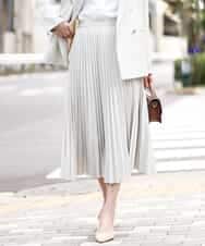 FKHFD15180 MK MICHEL KLEIN(MK ミッシェルクラン) プリーツデザインスカート/洗える ベージュ