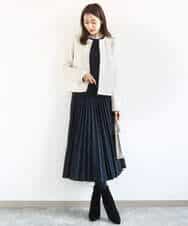 FKHFD15180 MK MICHEL KLEIN(MK ミッシェルクラン) プリーツデザインスカート/洗える ベージュ