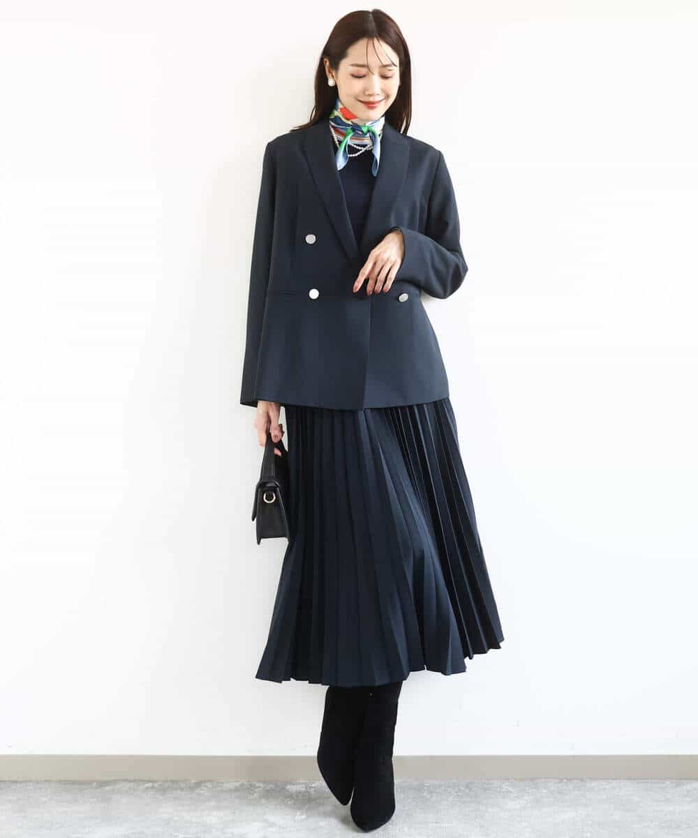 FKHFD15180 MK MICHEL KLEIN(MK ミッシェルクラン) プリーツデザインスカート/洗える ベージュ