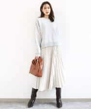 FKHFD15180 MK MICHEL KLEIN(MK ミッシェルクラン) プリーツデザインスカート/洗える ベージュ