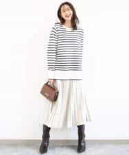 FKHFD15180 MK MICHEL KLEIN(MK ミッシェルクラン) プリーツデザインスカート/洗える ベージュ