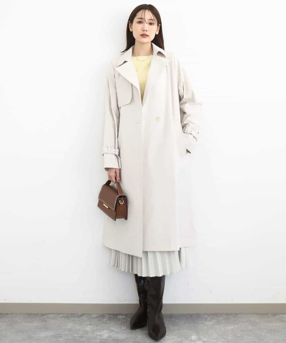 FKHFD15180 MK MICHEL KLEIN(MK ミッシェルクラン) プリーツデザインスカート/洗える ベージュ