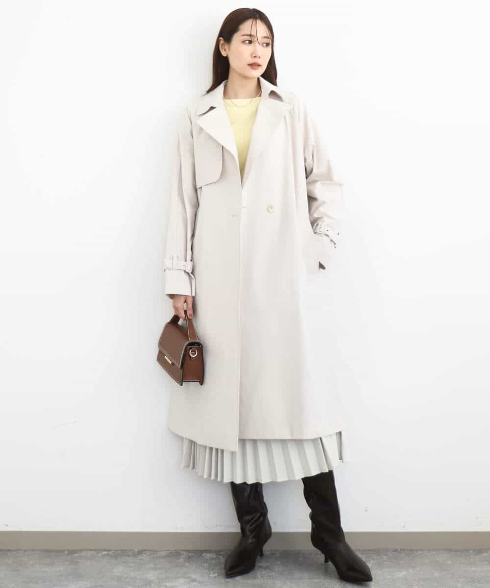 FKHFD15180 MK MICHEL KLEIN(MK ミッシェルクラン) プリーツデザインスカート/洗える ベージュ