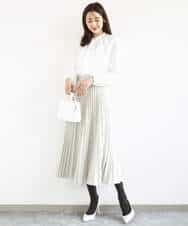 FKHFD15180 MK MICHEL KLEIN(MK ミッシェルクラン) プリーツデザインスカート/洗える ベージュ