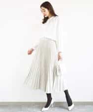 FKHFD15180 MK MICHEL KLEIN(MK ミッシェルクラン) プリーツデザインスカート/洗える ベージュ