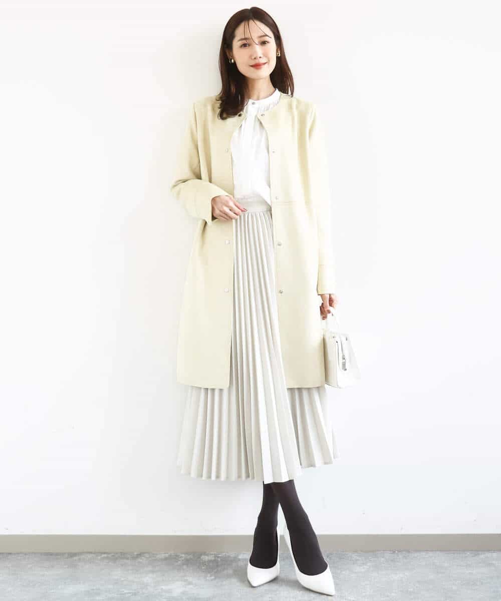 FKHFD15180 MK MICHEL KLEIN(MK ミッシェルクラン) プリーツデザインスカート/洗える ベージュ