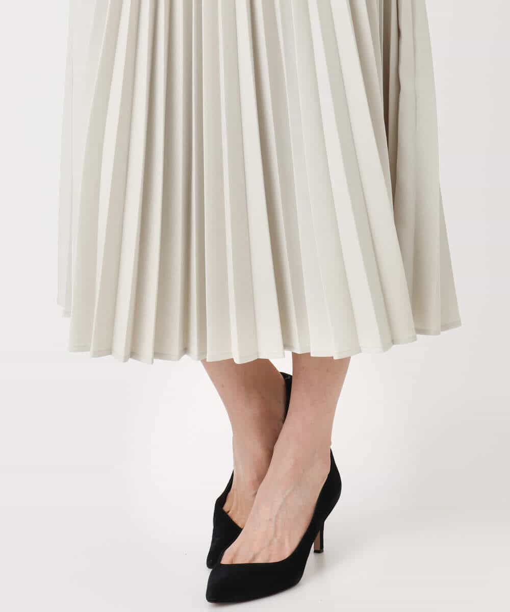 FKHFD15180 MK MICHEL KLEIN(MK ミッシェルクラン) プリーツデザインスカート/洗える ベージュ