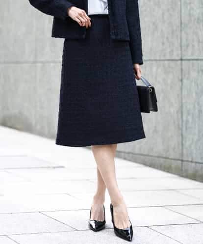 FKHFD65170 MK MICHEL KLEIN ファンシーツイードスカート/セットアップ対応/洗える