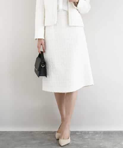 FKHFD65170 MK MICHEL KLEIN ファンシーツイードスカート/セットアップ対応/洗える