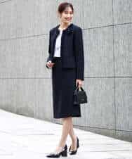 FKHFD65170 MK MICHEL KLEIN(MK ミッシェルクラン) ファンシーツイードスカート/セットアップ対応/洗える アイボリー