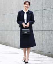 FKHFD65170 MK MICHEL KLEIN(MK ミッシェルクラン) ファンシーツイードスカート/セットアップ対応/洗える アイボリー