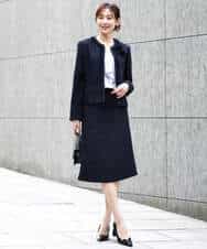 FKHFD65170 MK MICHEL KLEIN(MK ミッシェルクラン) ファンシーツイードスカート/セットアップ対応/洗える アイボリー