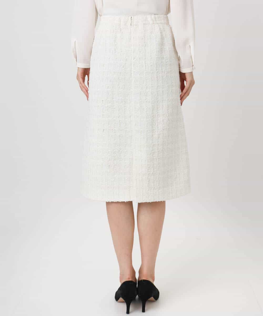 FKHFD65170 MK MICHEL KLEIN(MK ミッシェルクラン) ファンシーツイードスカート/セットアップ対応/洗える アイボリー