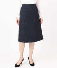 FKHFD65170 MK MICHEL KLEIN(MK ミッシェルクラン) ファンシーツイードスカート/セットアップ対応/洗える アイボリー