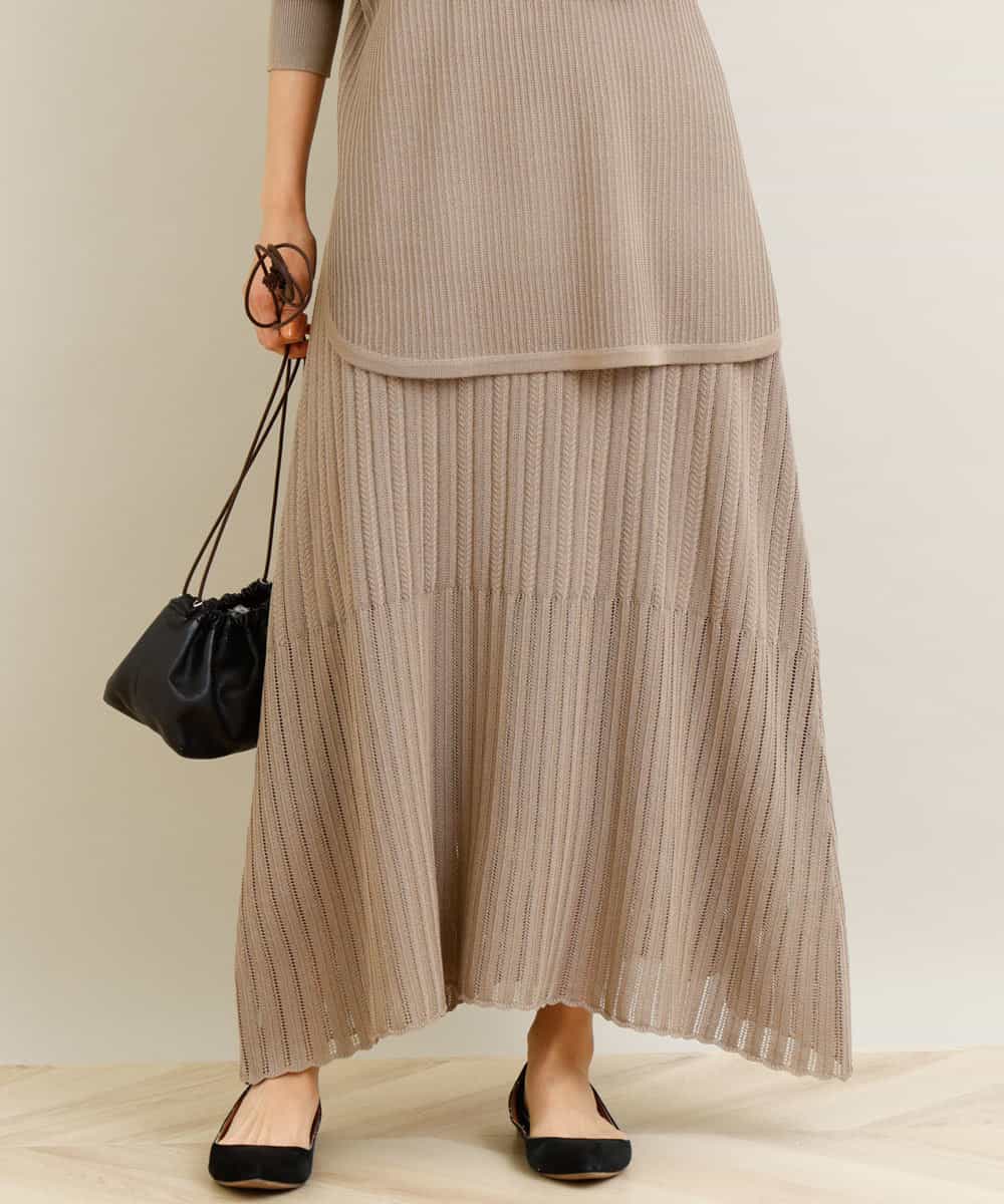 洗える レース柄ニットフレアスカート ロング マキシスカート Mk Michel Klein Mk ミッシェルクラン イトキンオンラインストア