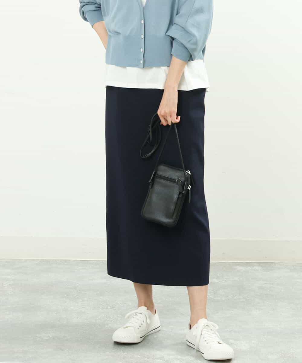 FKHFS01140 MK MICHEL KLEIN(MK ミッシェルクラン) ストレートニットスカート/洗える ネイビー