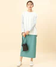 FKHFS01140 MK MICHEL KLEIN(MK ミッシェルクラン) ストレートニットスカート/洗える ネイビー
