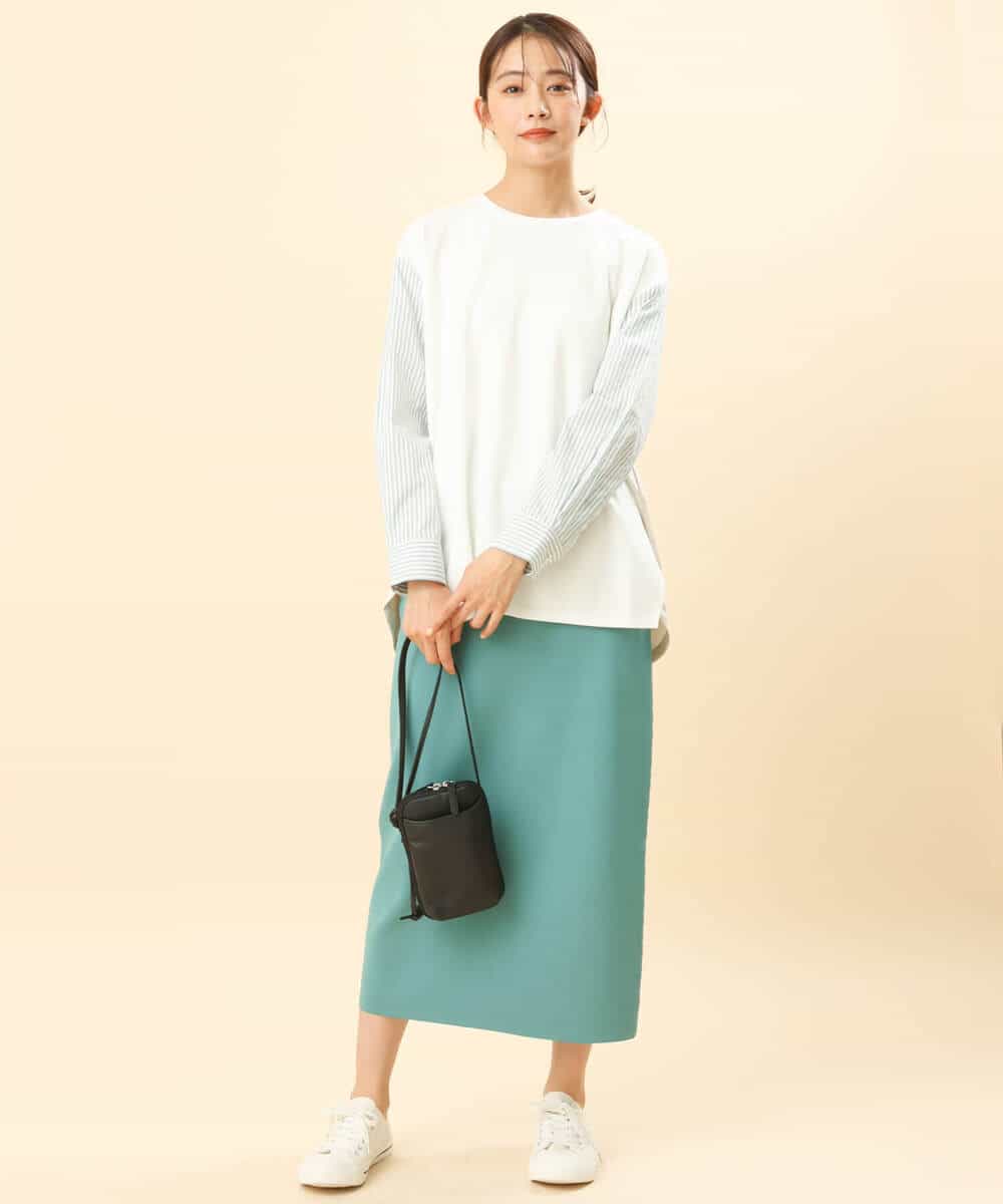 FKHFS01140 MK MICHEL KLEIN(MK ミッシェルクラン) ストレートニットスカート/洗える ネイビー