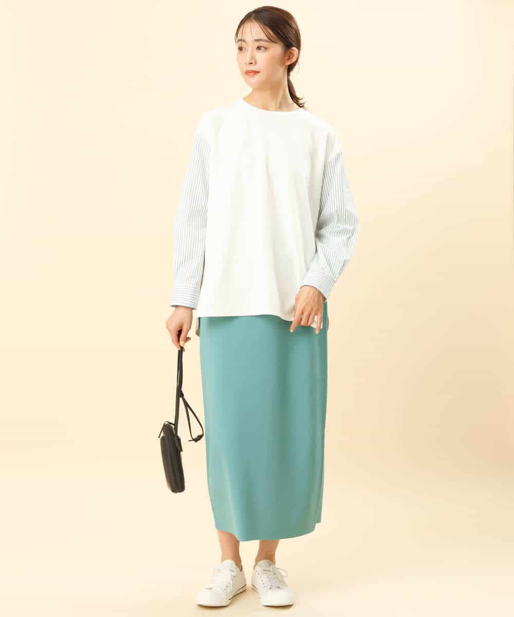 FKHFS01140 MK MICHEL KLEIN(MK ミッシェルクラン) ストレートニットスカート/洗える ネイビー