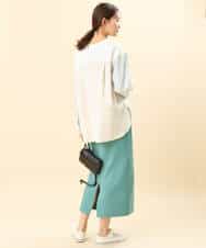 FKHFS01140 MK MICHEL KLEIN(MK ミッシェルクラン) ストレートニットスカート/洗える ネイビー