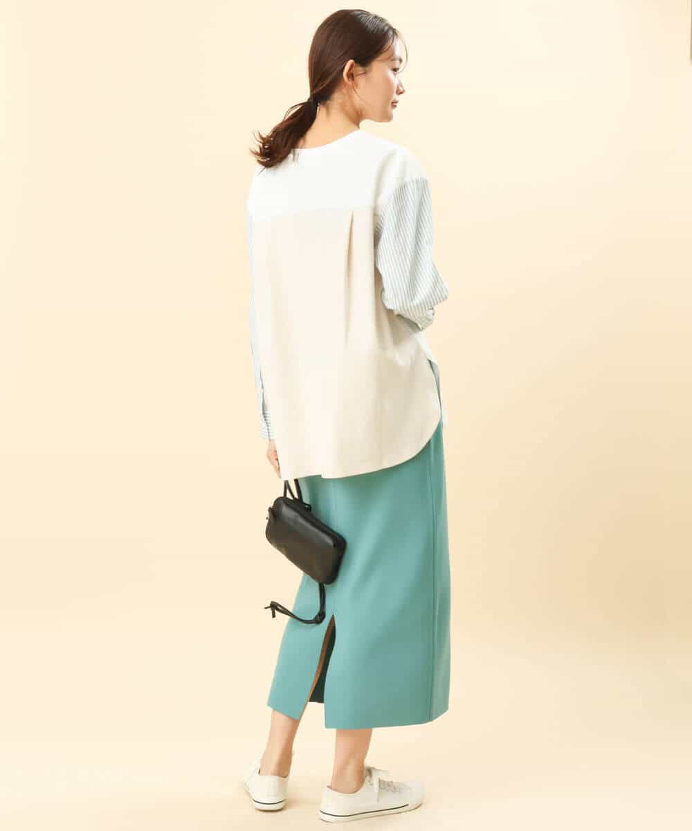 FKHFS01140 MK MICHEL KLEIN(MK ミッシェルクラン) ストレートニットスカート/洗える ネイビー