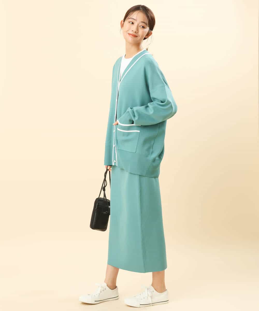 FKHFS01140 MK MICHEL KLEIN(MK ミッシェルクラン) ストレートニットスカート/洗える ネイビー