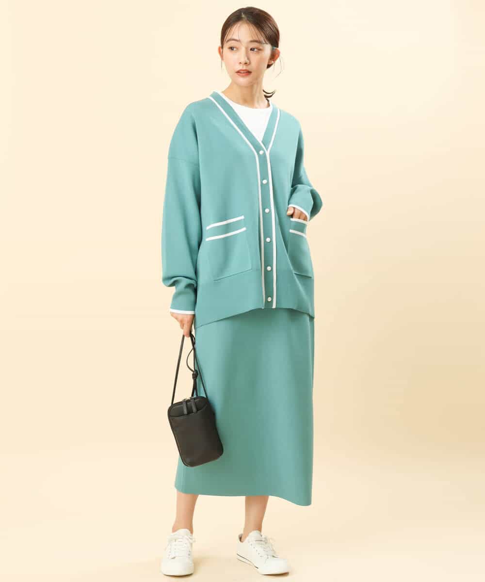 FKHFS01140 MK MICHEL KLEIN(MK ミッシェルクラン) ストレートニットスカート/洗える ネイビー