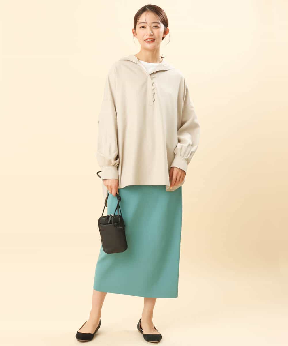FKHFS01140 MK MICHEL KLEIN(MK ミッシェルクラン) ストレートニットスカート/洗える ネイビー