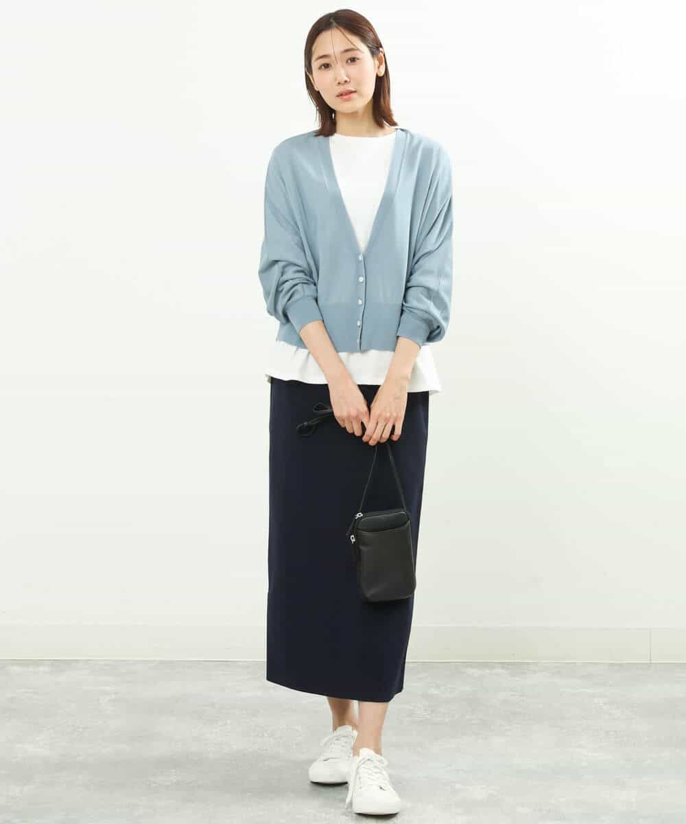 FKHFS01140 MK MICHEL KLEIN(MK ミッシェルクラン) ストレートニットスカート/洗える ネイビー