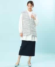 FKHFS01140 MK MICHEL KLEIN(MK ミッシェルクラン) ストレートニットスカート/洗える ネイビー