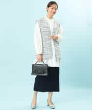 FKHFS01140 MK MICHEL KLEIN(MK ミッシェルクラン) ストレートニットスカート/洗える ネイビー