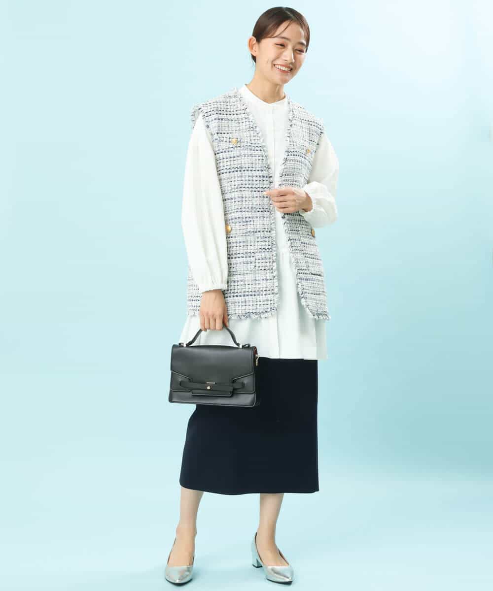 FKHFS01140 MK MICHEL KLEIN(MK ミッシェルクラン) ストレートニットスカート/洗える ネイビー