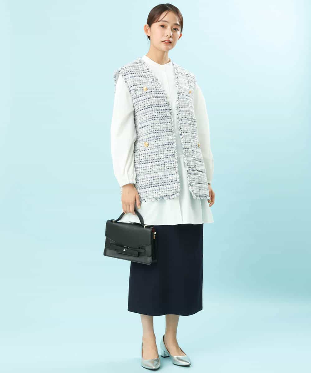 FKHFS01140 MK MICHEL KLEIN(MK ミッシェルクラン) ストレートニットスカート/洗える ネイビー