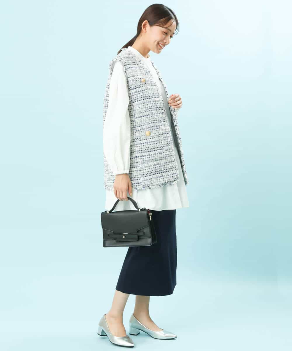 FKHFS01140 MK MICHEL KLEIN(MK ミッシェルクラン) ストレートニットスカート/洗える ネイビー